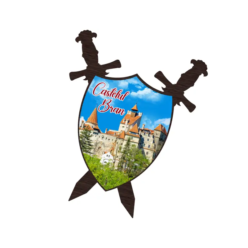 Castelul bran, magnet palos cu sabii, model mgs190v